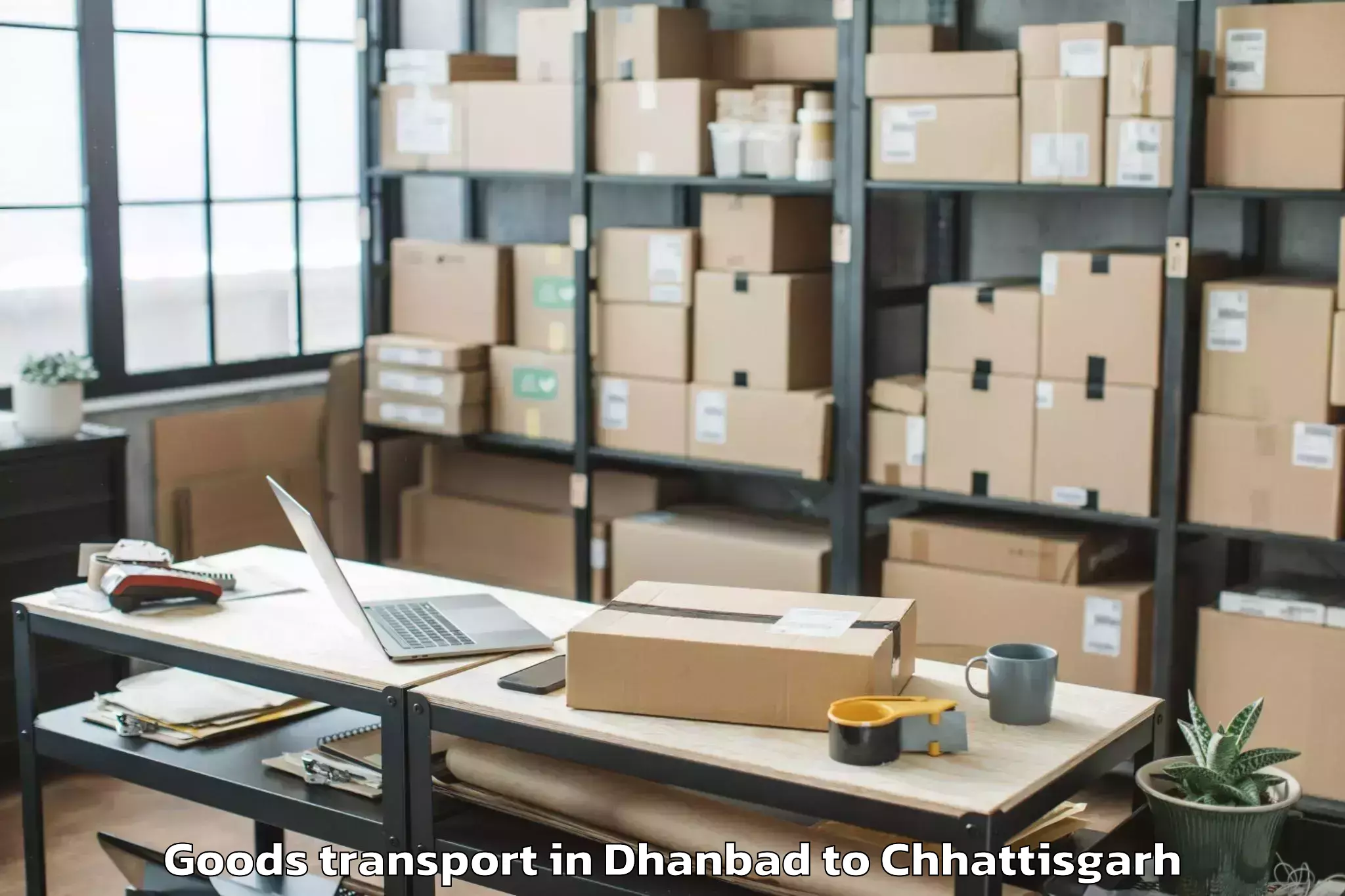 Dhanbad to Champa Goods Transport Booking